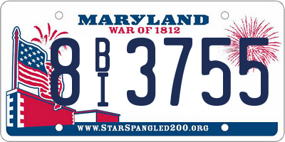 MD license plate 8BI3755