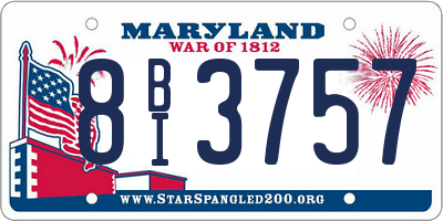 MD license plate 8BI3757