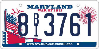 MD license plate 8BI3761