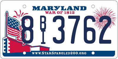 MD license plate 8BI3762