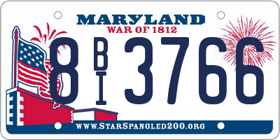 MD license plate 8BI3766