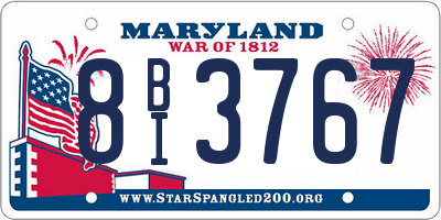 MD license plate 8BI3767