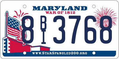 MD license plate 8BI3768