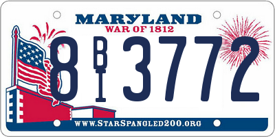 MD license plate 8BI3772