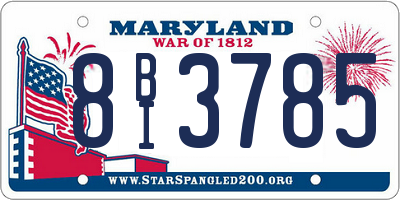 MD license plate 8BI3785