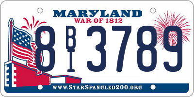 MD license plate 8BI3789