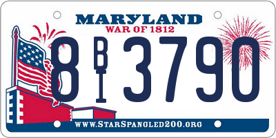 MD license plate 8BI3790