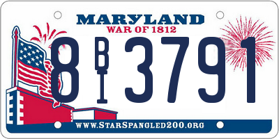 MD license plate 8BI3791