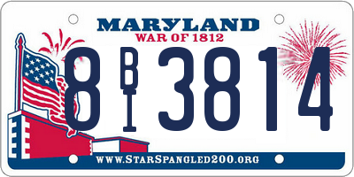 MD license plate 8BI3814