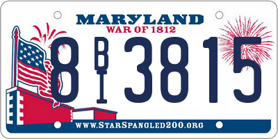 MD license plate 8BI3815