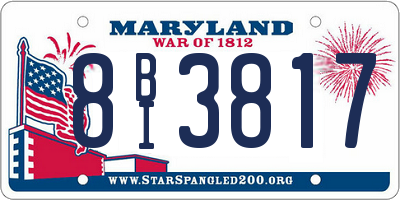 MD license plate 8BI3817