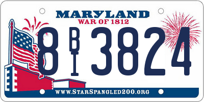 MD license plate 8BI3824