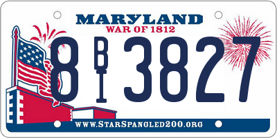 MD license plate 8BI3827