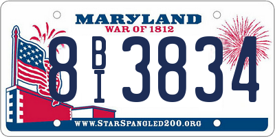 MD license plate 8BI3834