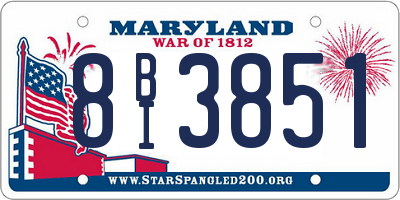 MD license plate 8BI3851