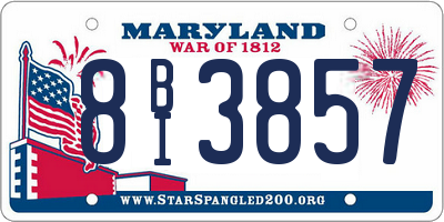 MD license plate 8BI3857