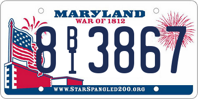 MD license plate 8BI3867