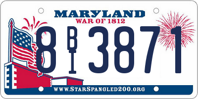 MD license plate 8BI3871