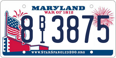 MD license plate 8BI3875