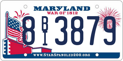 MD license plate 8BI3879