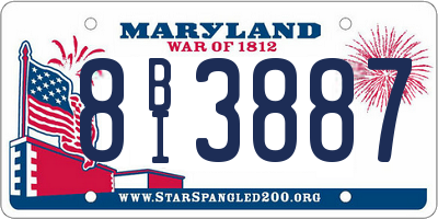MD license plate 8BI3887