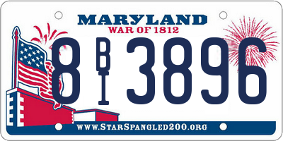 MD license plate 8BI3896