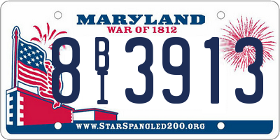 MD license plate 8BI3913