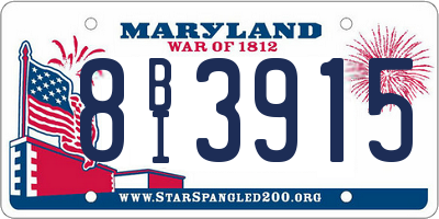 MD license plate 8BI3915
