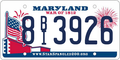 MD license plate 8BI3926