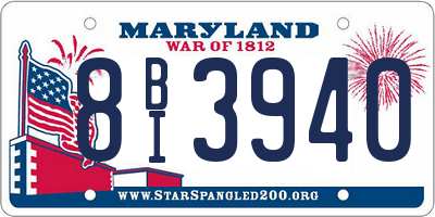 MD license plate 8BI3940