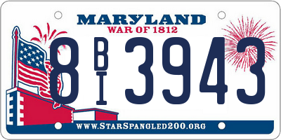 MD license plate 8BI3943