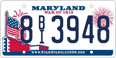 MD license plate 8BI3948