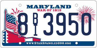 MD license plate 8BI3950