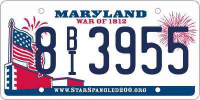 MD license plate 8BI3955