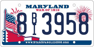 MD license plate 8BI3958