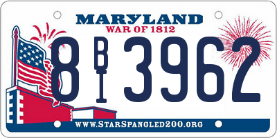 MD license plate 8BI3962