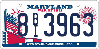 MD license plate 8BI3963