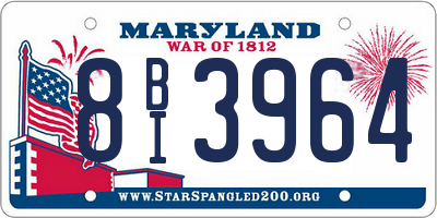 MD license plate 8BI3964