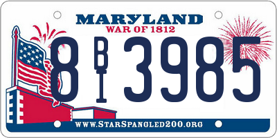 MD license plate 8BI3985