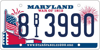 MD license plate 8BI3990