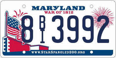 MD license plate 8BI3992