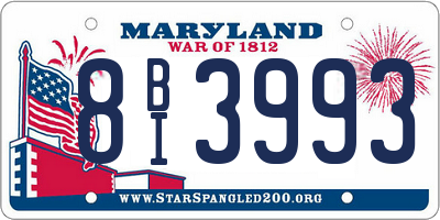 MD license plate 8BI3993