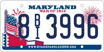 MD license plate 8BI3996