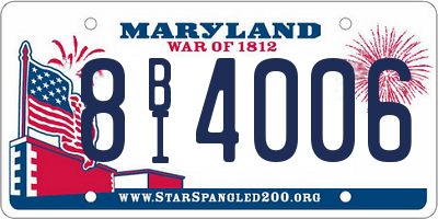 MD license plate 8BI4006