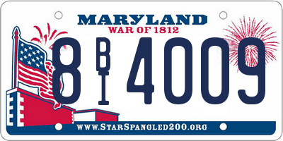 MD license plate 8BI4009