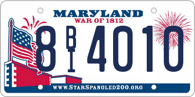 MD license plate 8BI4010