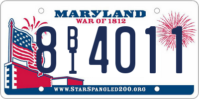 MD license plate 8BI4011