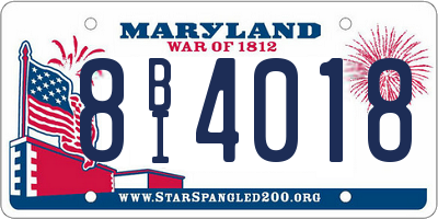MD license plate 8BI4018