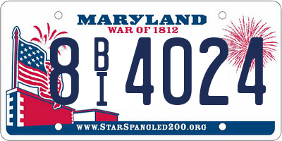 MD license plate 8BI4024
