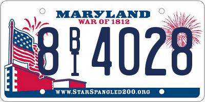 MD license plate 8BI4028